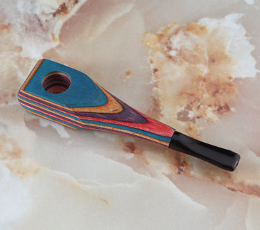 American Made Tapered Coloured Hardwood Smoking Pipe